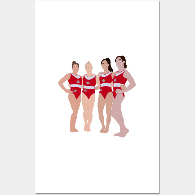 Canadian Women’s Gymnastics Team Tokyo Drawing Wall Art by GrellenDraws